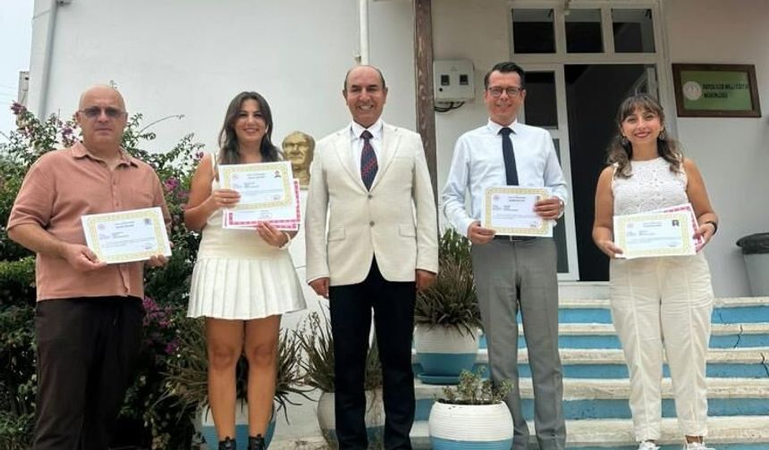 Datça’da eğitim personeline başarı ve teşekkür belgesi