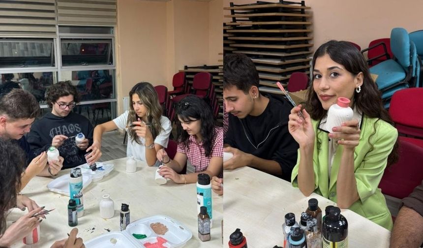 Menteşe’de gençler sanat atölyelerinde eser üretiyor