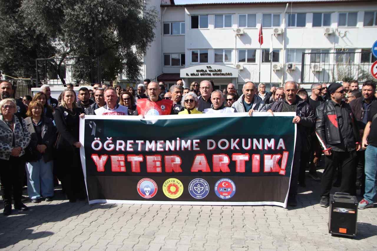 Muğla’da Eğitimcilerden Okul Saldırısına Protesto (1)