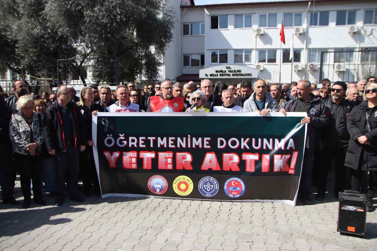 Muğla’da Eğitimcilerden Okul Saldırısına Protesto (2)