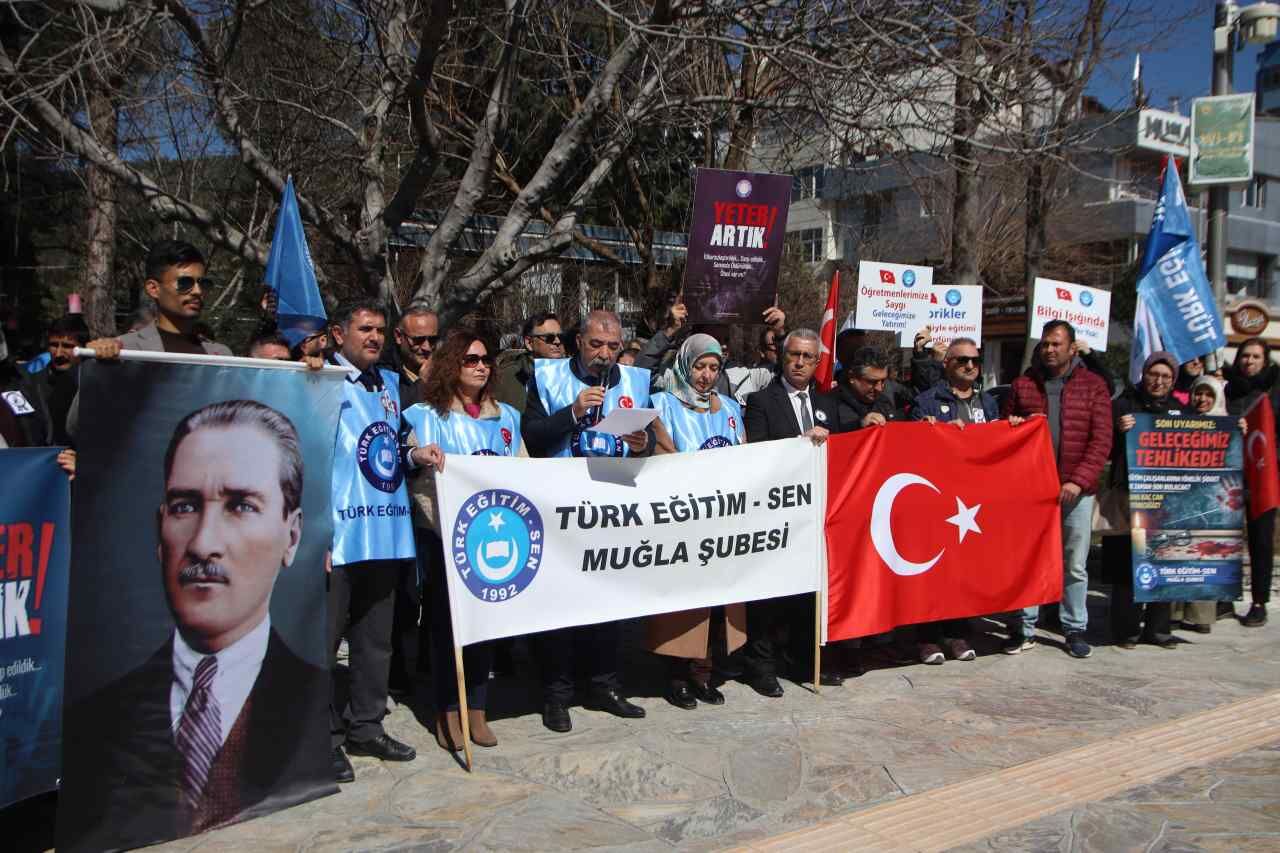 Öğretmen Cinayeti Muğla’da Protesto Edildi (3)
