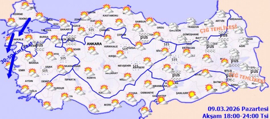 9 Mart Pazartesi Hava Durumu (2)