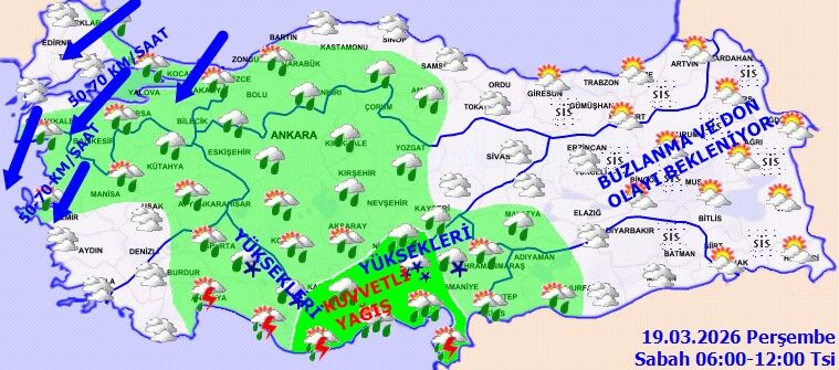 19 Mart 2026 Hava Durumu Meteoroloji’den Kuvvetli Yağış Ve Fırtına Uyarısı (4)
