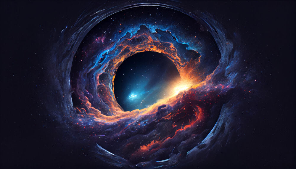 Night Sky Glows With Iridescent Deep Space Generative Ai
