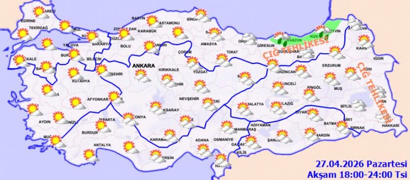 27 Nisan Pazartesi Hava Durumu (2)