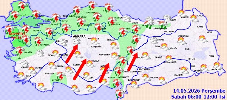 14 Mayıs Perşembe Türkiye Geneli Hava Durumu (1)