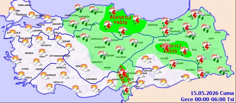 14 Mayıs Perşembe Türkiye Geneli Hava Durumu (2)