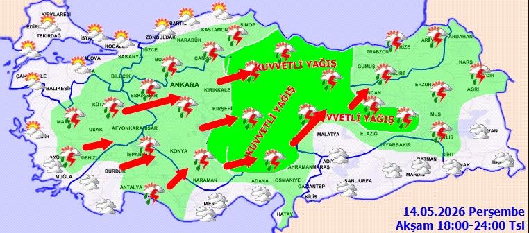 14 Mayıs Perşembe Türkiye Geneli Hava Durumu (3)