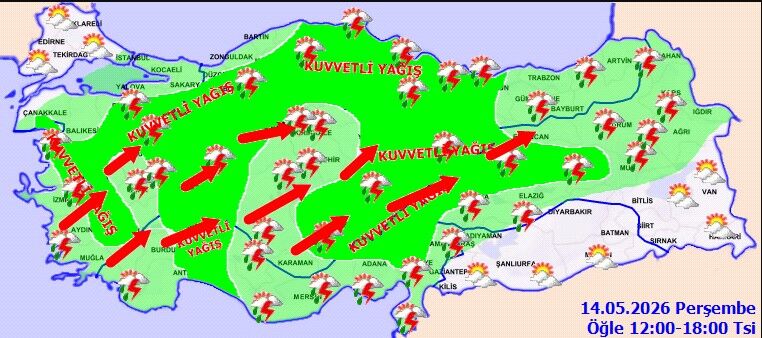 14 Mayıs Perşembe Türkiye Geneli Hava Durumu (4)