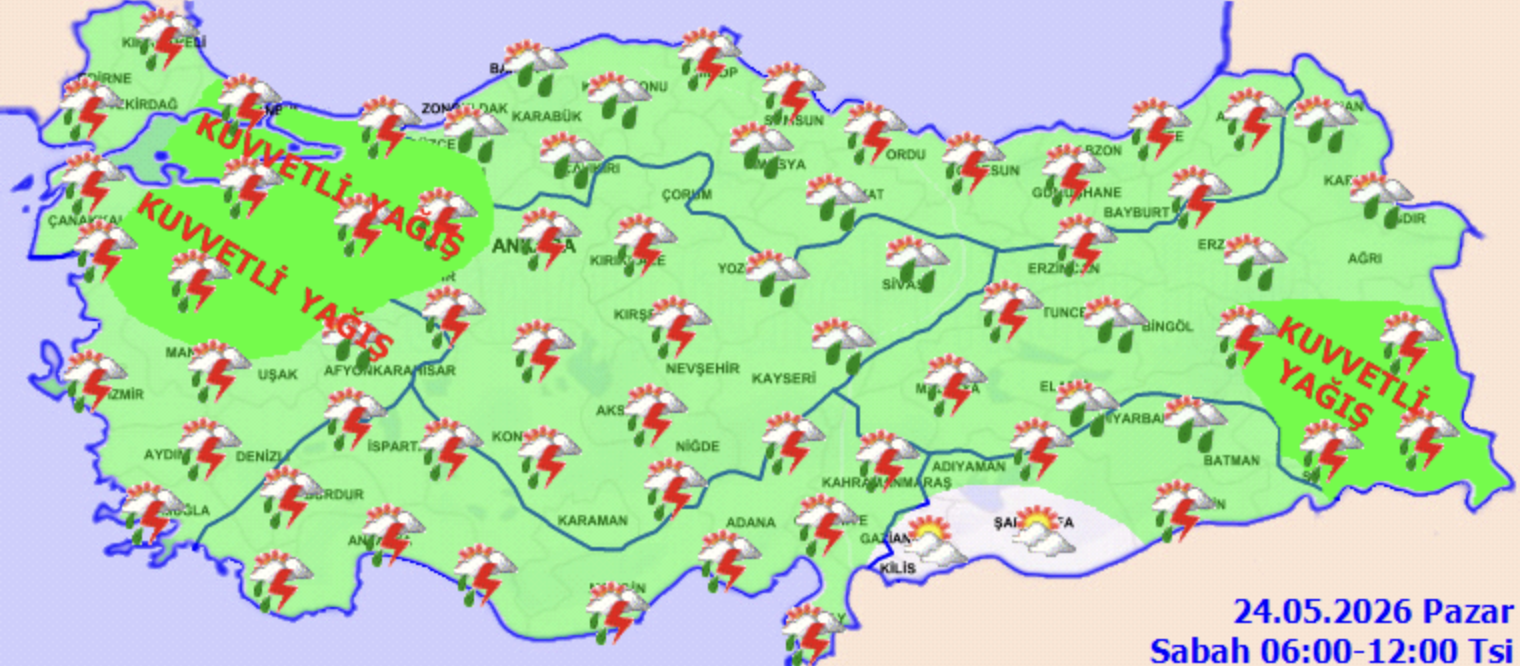 24 Mayıs’ta Türkiye Alarmda: Kuvvetli Yağış Geliyor4