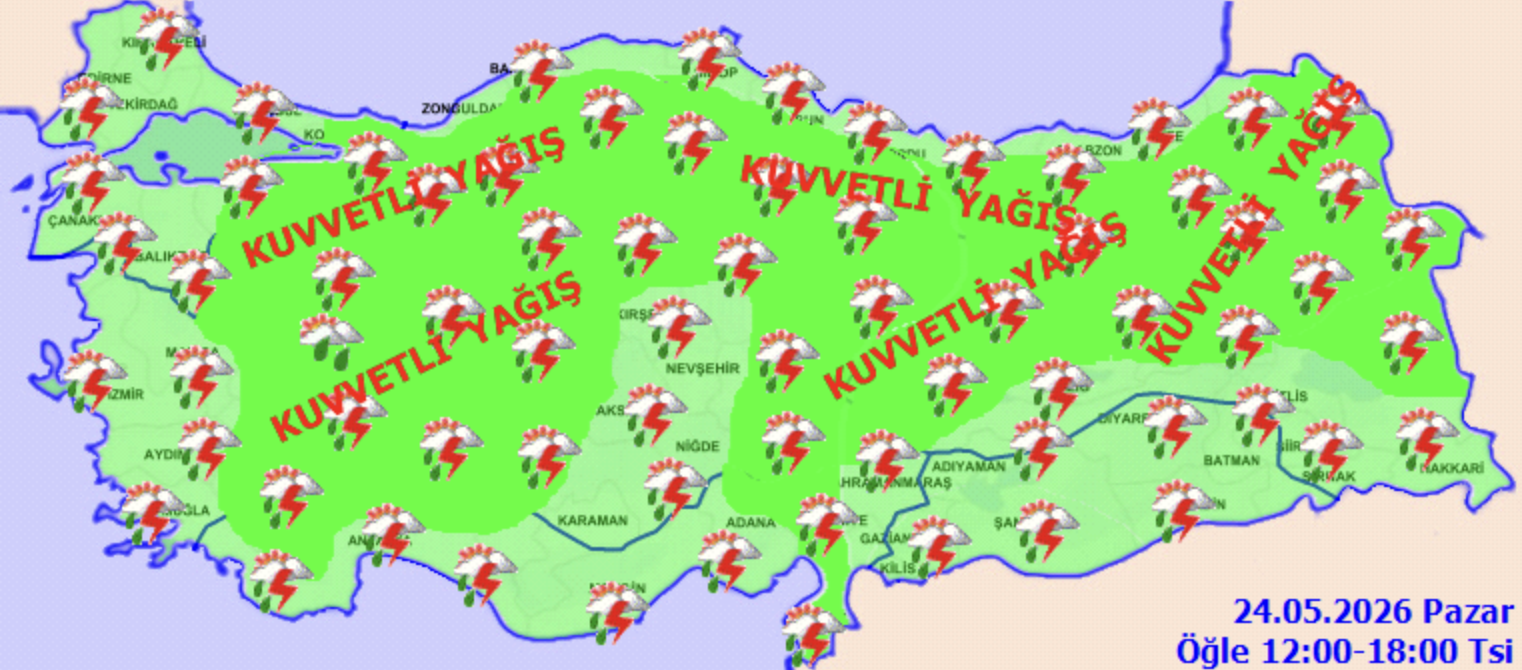 24 Mayıs’ta Türkiye Alarmda: Kuvvetli Yağış Geliyor5