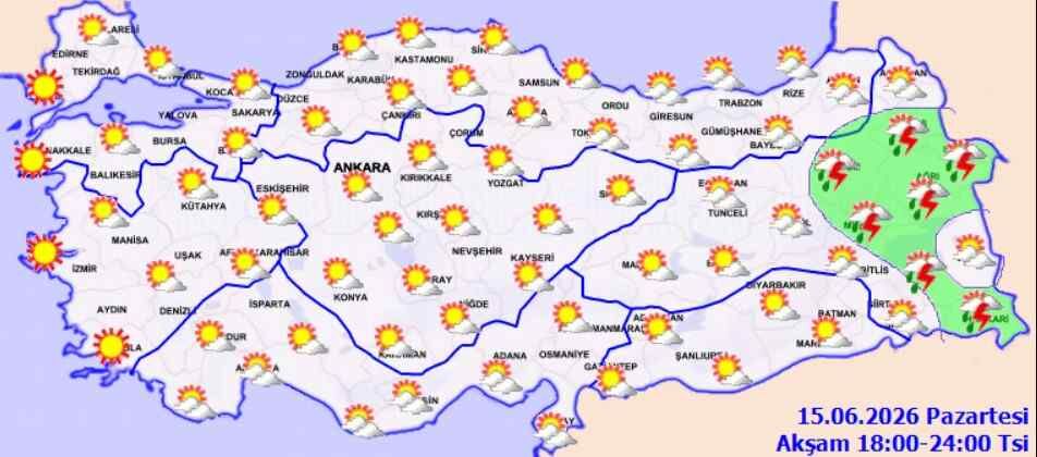 15 Haziran Hava Durumu Batıda Güneş, Doğuda Yağmur (4)