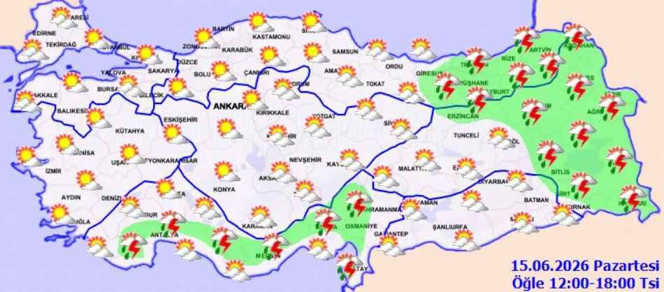 15 Haziran Hava Durumu Batıda Güneş, Doğuda Yağmur (5)-1
