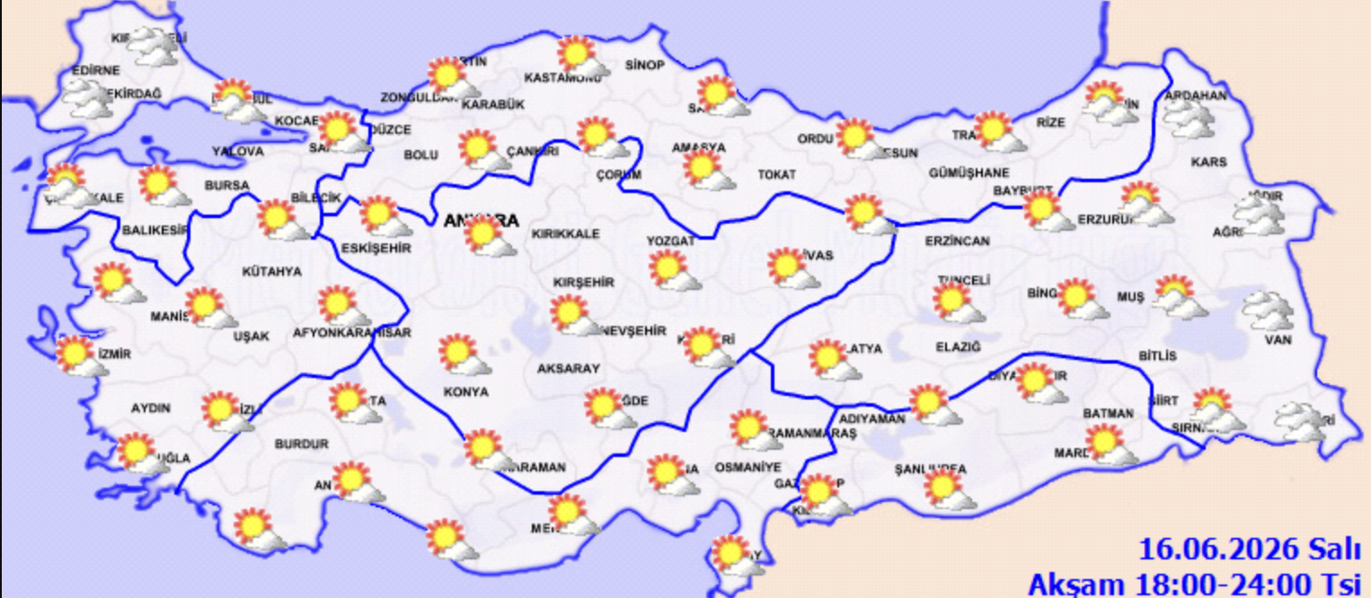 17 Haziran Hava Durumu: Yağış Nerede Etkili Olacakekran Resmi 2026 06 16 22.14.25