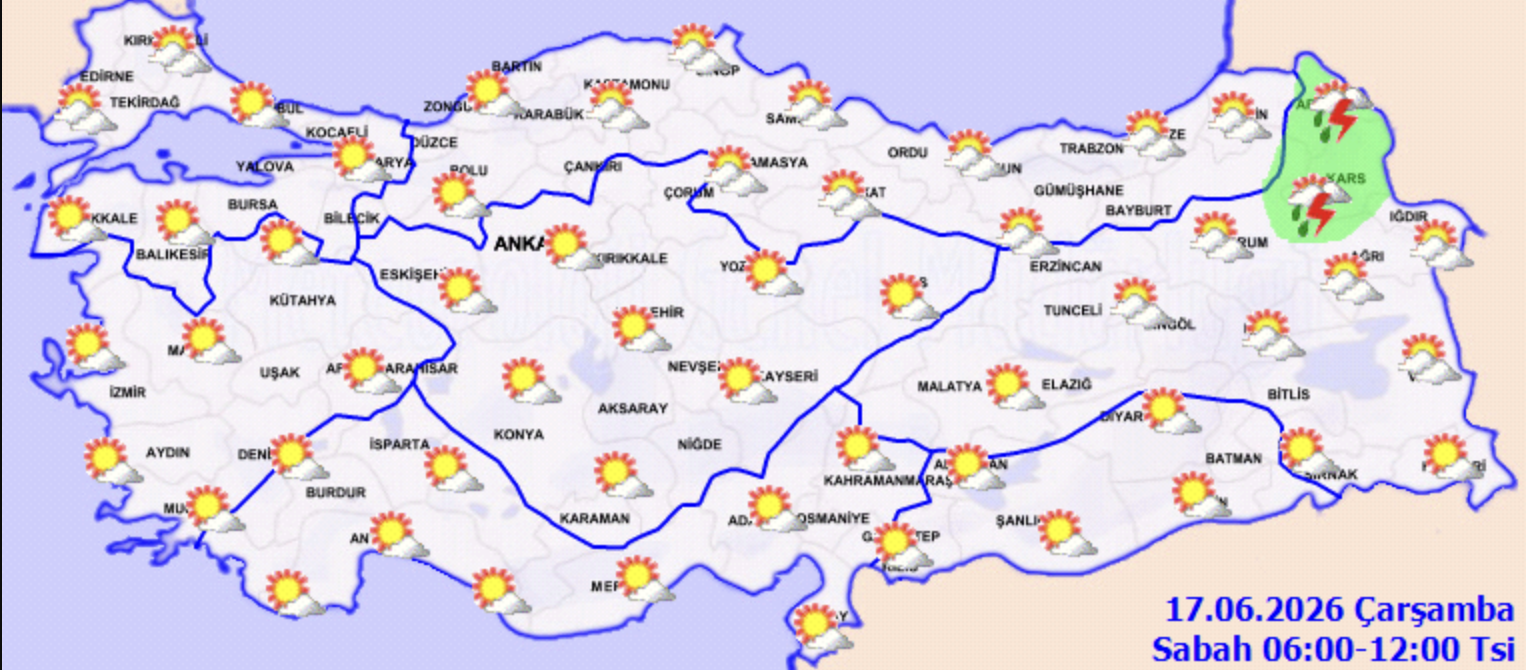 17 Haziran Hava Durumu: Yağış Nerede Etkili Olacakekran Resmi 2026 06 16 22.14.42