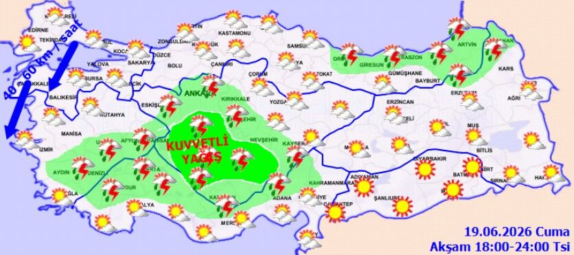 19 Haziran Hava Durumu Kuvvetli Sağanak Ve Rüzgar Uyarısı (1)
