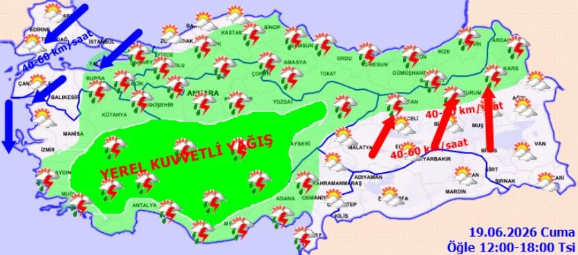 19 Haziran Hava Durumu Kuvvetli Sağanak Ve Rüzgar Uyarısı (2)