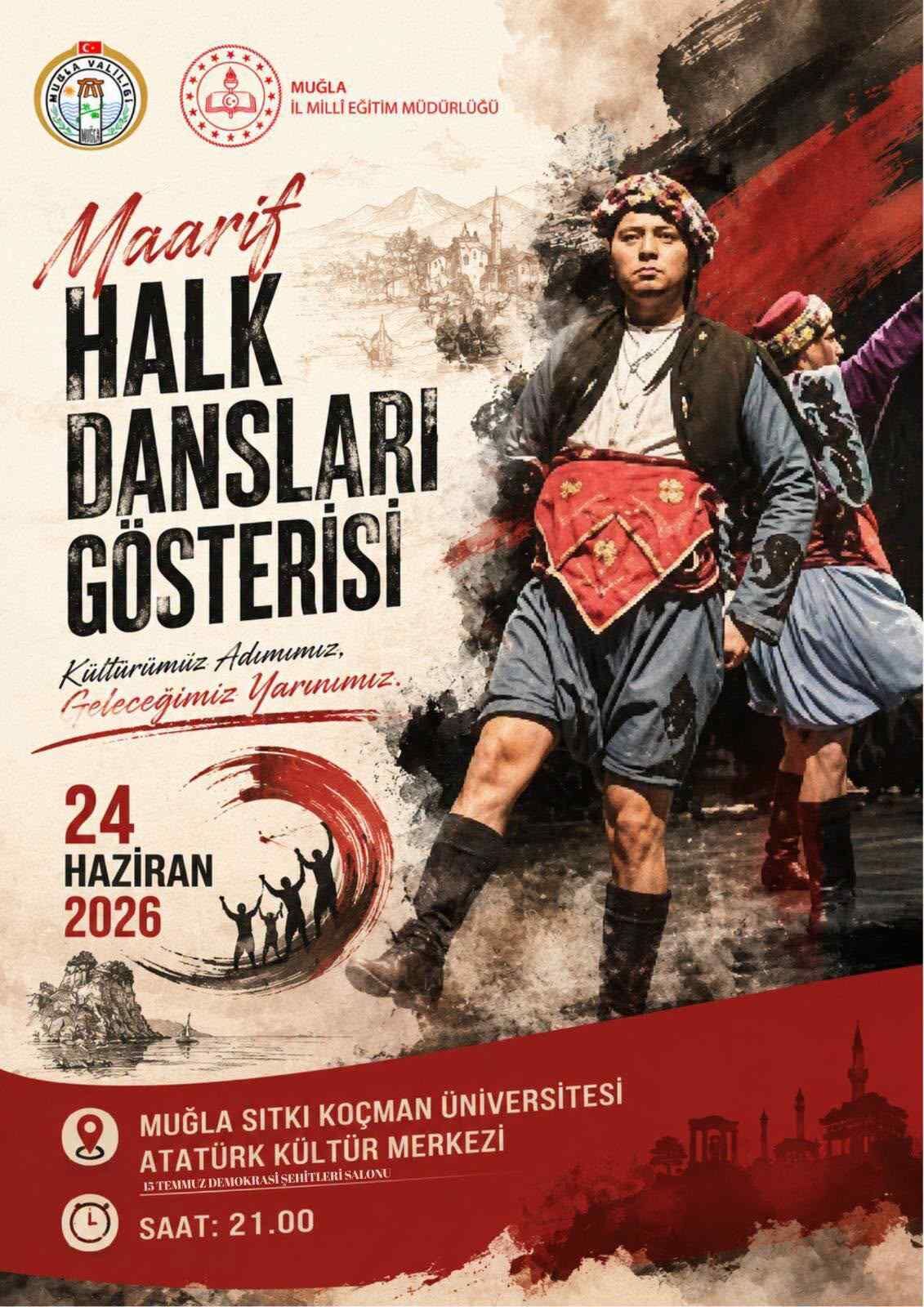 Muğla’da Öğretmenlerden Maarif Halk Dansları Gösterisi-1