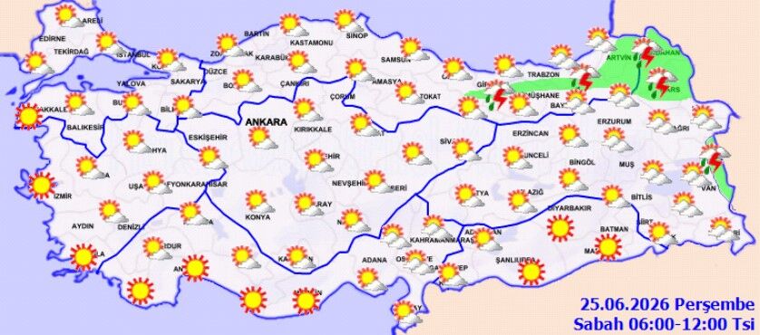 25 Haziran Hava Durumu Sıcaklar Sürüyor, Yağış Geliyor (1)