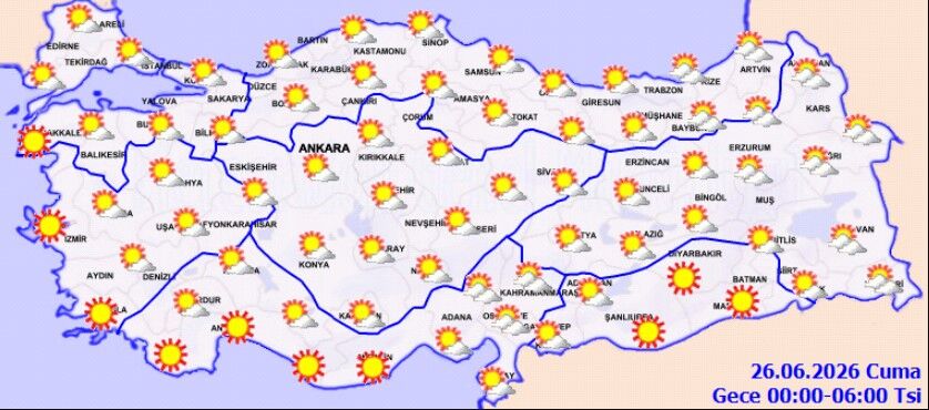 25 Haziran Hava Durumu Sıcaklar Sürüyor, Yağış Geliyor (4)