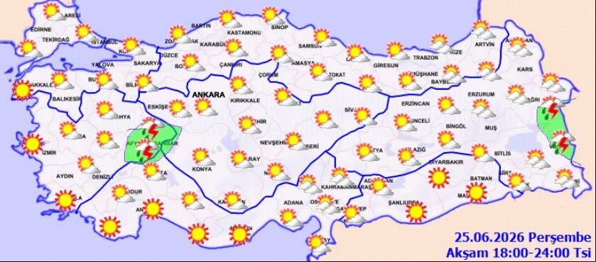 25 Haziran Hava Durumu Sıcaklar Sürüyor, Yağış Geliyor (5)