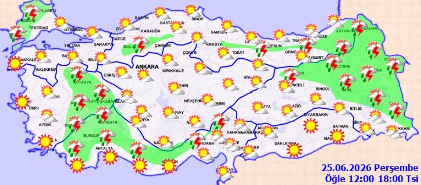 25 Haziran Hava Durumu Sıcaklar Sürüyor, Yağış Geliyor (6)