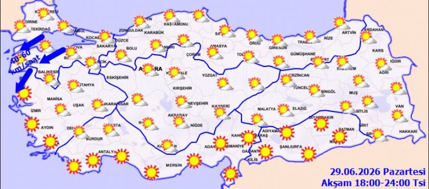 29 Haziran’da Türkiye’de Hava Isınıyor, Rüzgar Sertleşiyor (5)