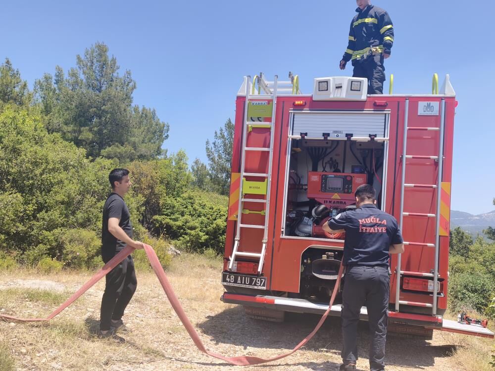 Menteşe’de Arı Kovanları Yakınında Çıkan Yangın Büyümeden Söndürüldü (3)
