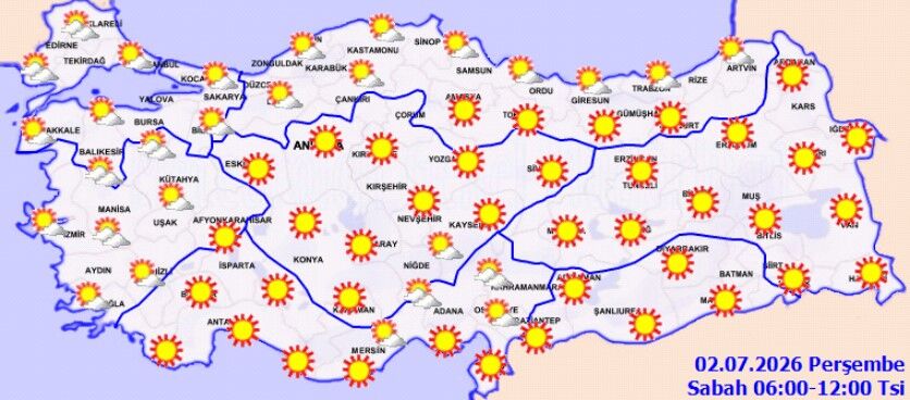 2 Temmuz Hava Durumu Sıcaklık Ve Sağanak Uyarısı (2)