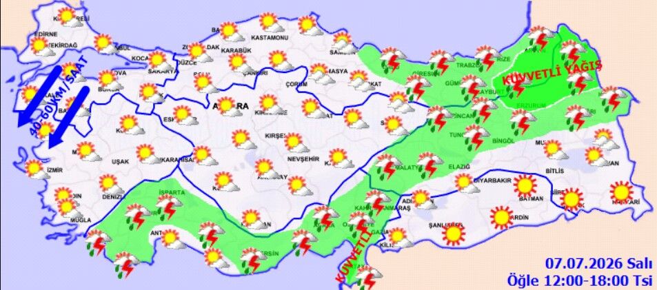 7 Temmuz Hava Durumu Yağış Ve Rüzgar Uyarısı (1)