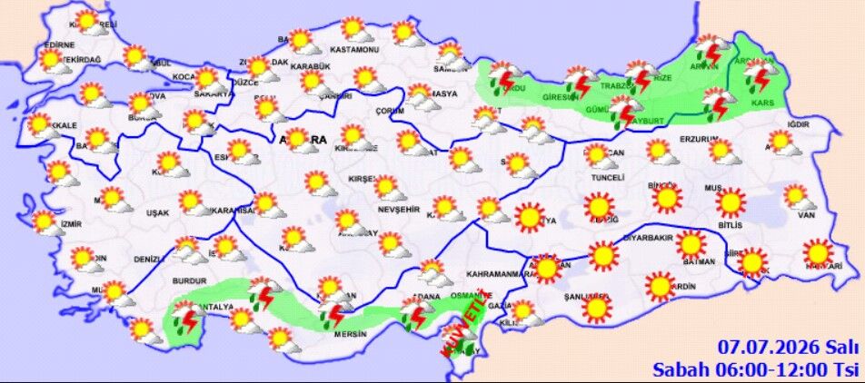 7 Temmuz Hava Durumu Yağış Ve Rüzgar Uyarısı (2)