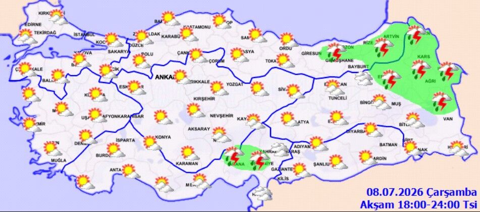 8 Temmuz Çarşamba Türkiye Geneli Hava Durumu (5)