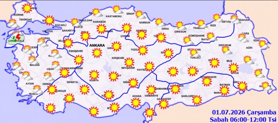 1 Temmuz Hava Durumu Sıcaklık Ve Sağanak Uyarısı (1)
