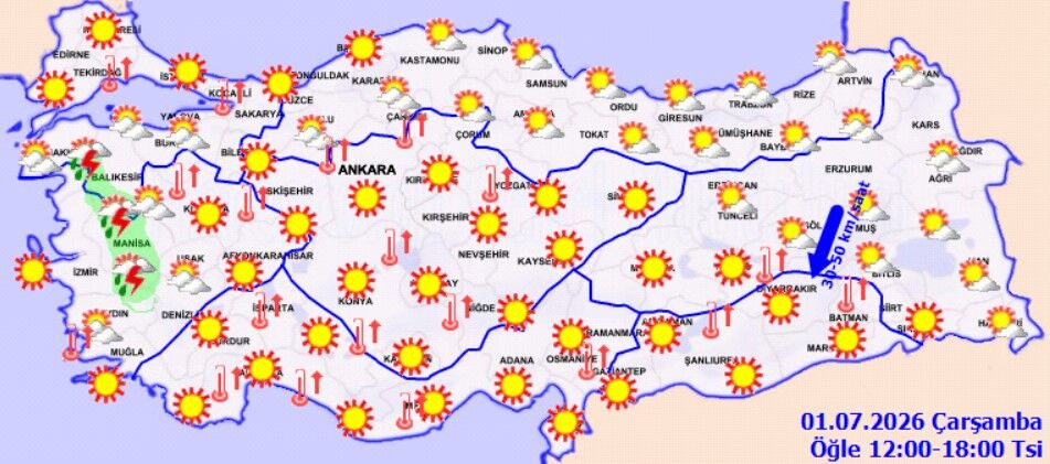 1 Temmuz Hava Durumu Sıcaklık Ve Sağanak Uyarısı (5)