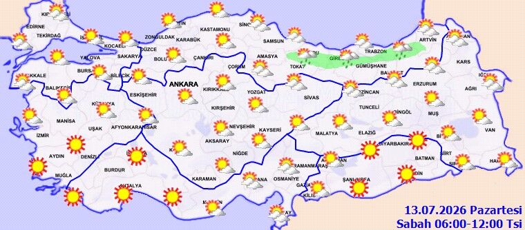 13 Temmuz Hava Durumu Sağanak Ve Sıcaklık Uyarısı (3)