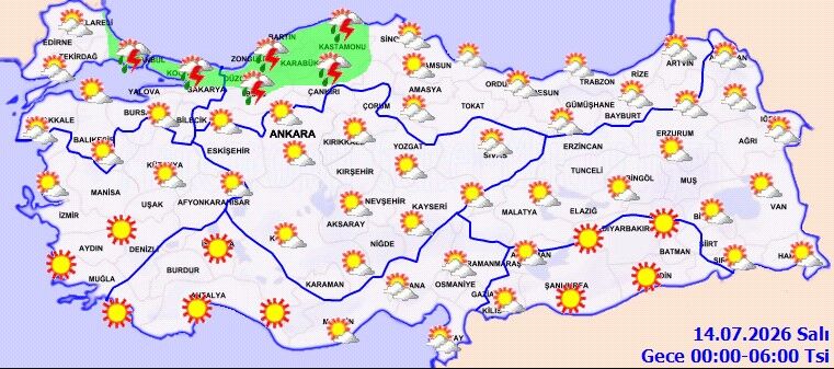 13 Temmuz Hava Durumu Sağanak Ve Sıcaklık Uyarısı (5)