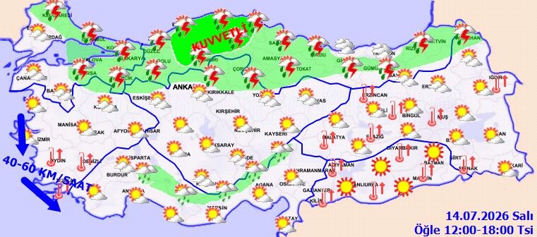 14 Temmuz Hava Durumu Yağış Ve Rüzgar Uyarısı (1)
