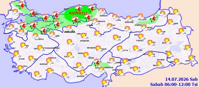 14 Temmuz Hava Durumu Yağış Ve Rüzgar Uyarısı (2)