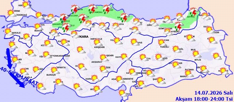 14 Temmuz Hava Durumu Yağış Ve Rüzgar Uyarısı (5)