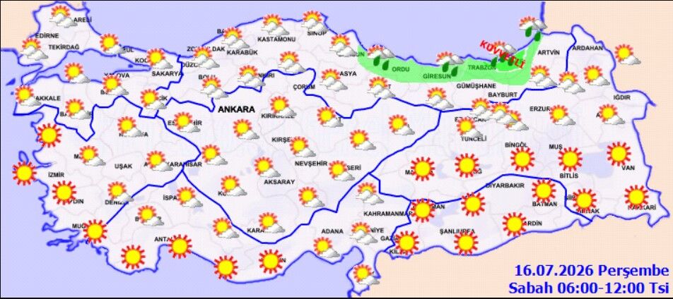 16 Temmuz Hava Durumu Kuvvetli Yağış Uyarısı (1)