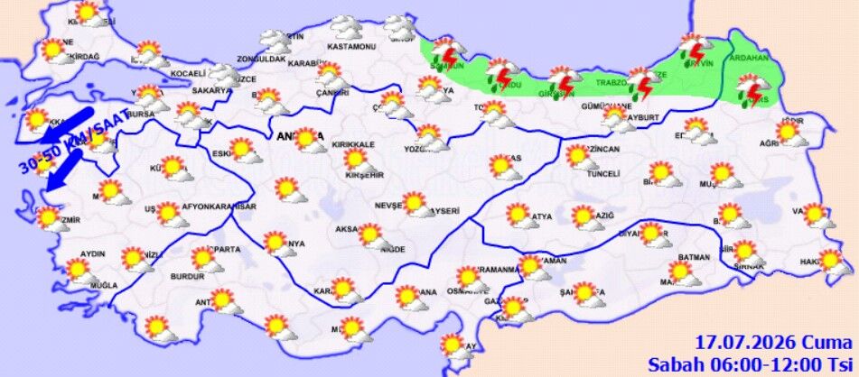 17 Temmuz Cuma Hava Durumu Yağış Nerede Var (1)