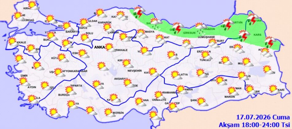 17 Temmuz Cuma Hava Durumu Yağış Nerede Var (4)