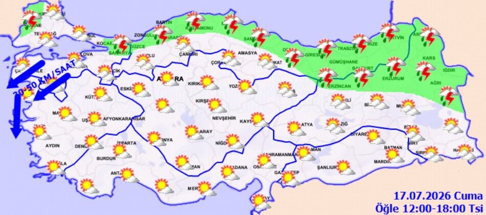17 Temmuz Cuma Hava Durumu Yağış Nerede Var (5)