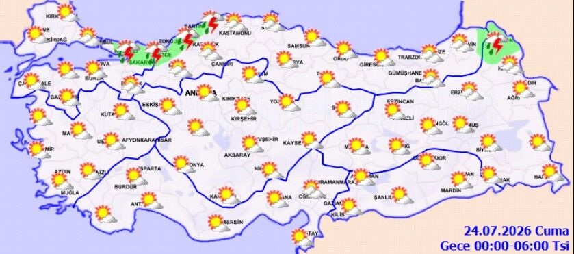 23 Temmuz Perşembe Hava Durumu Sağanak Ve Sıcaklık Dengesi (3)
