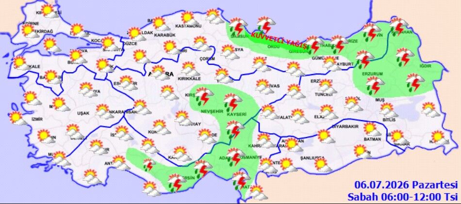 6 Temmuz Pazartesi Hava Durumu (1)