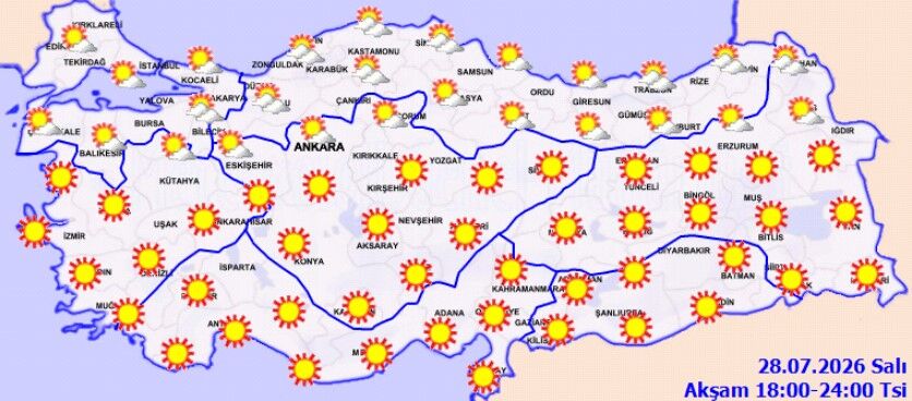 28 Temmuz Hava Tahmini Rüzgar 60 Kilometreyi Bulacak (1)
