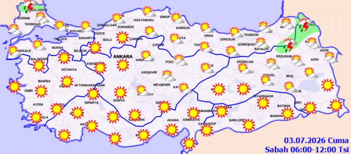 3 Temmuz Hava Durumu Sıcaklık Ve Sağanak Uyarısı (2)