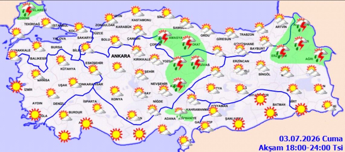 3 Temmuz Hava Durumu Sıcaklık Ve Sağanak Uyarısı (5)