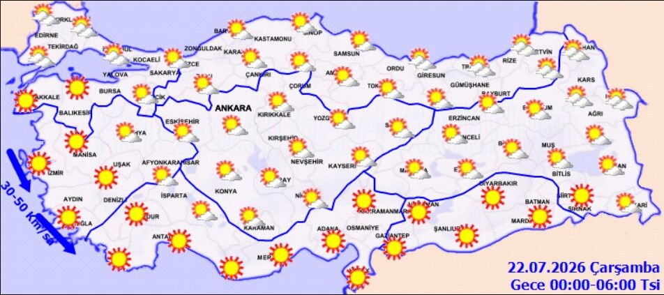 Türkiye'de 21 Temmuz Hava Durumu Belli Oldu (3)