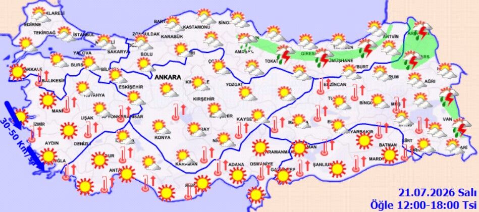 Türkiye'de 21 Temmuz Hava Durumu Belli Oldu (5)
